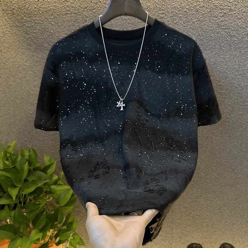 Fashion Men's Short Sleeve American Fashion Brand Casual Slim Top
