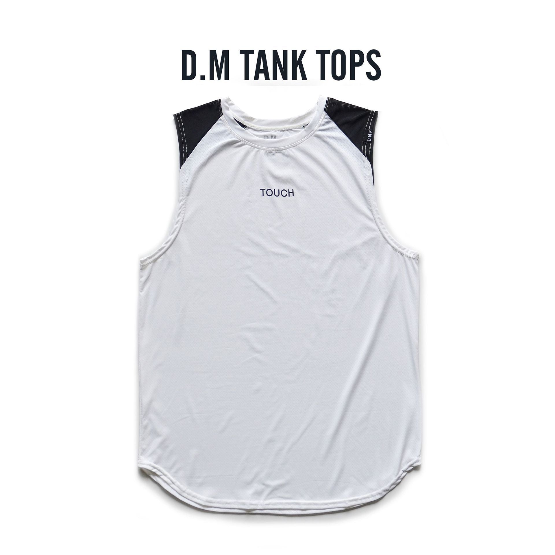 DM Men's Vest Summer Breathable Sports Small Mesh Mesh I-shaped Sleeveless Undershirt Drape Letter Color Matching Loose